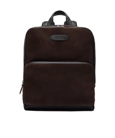 Brioni Brown And Black Cashmere Suede Via Veneto Backpack