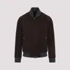 Brioni Ribbed Collar Bomber With Side Pockets In Brown