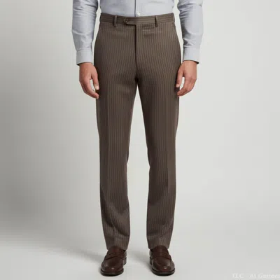 Pre-owned Brioni Brown Pinstripe Textured Wool Cortina Trousers Xxxl