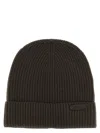 Brioni Ribbed Wool Beanie Cuff Folded In Brown