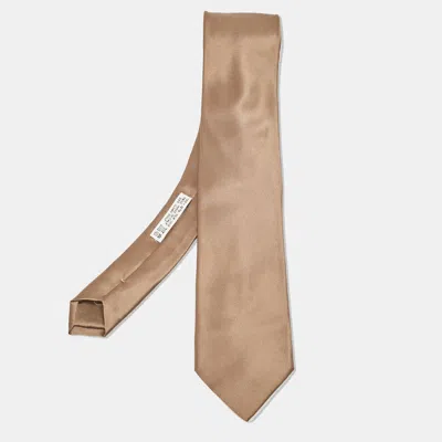 Pre-owned Brioni Brown Satin Traditional Tie