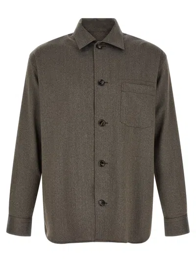 Brioni Brown Wool Men's Blouse
