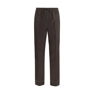 Brioni Brown Wool Oves Aries Casual Pants In Animal Print