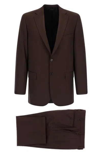 Brioni Brunico Suit Notch Lapel Belt Loops In Brown