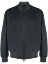 Brioni Lamb Suede Shearling-lined Bomber Jacket In 4400 Petroleum Blue