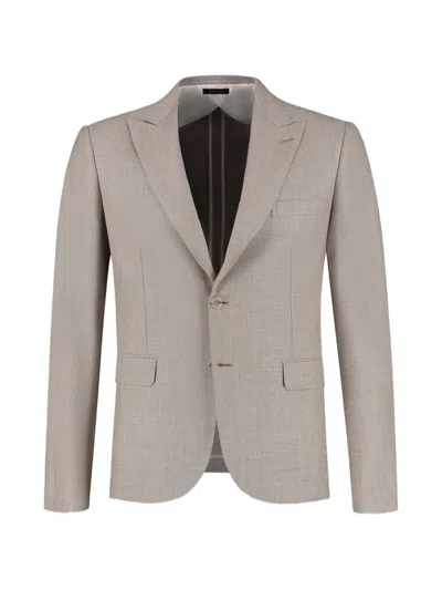 Brioni Button Blazer In Neutral