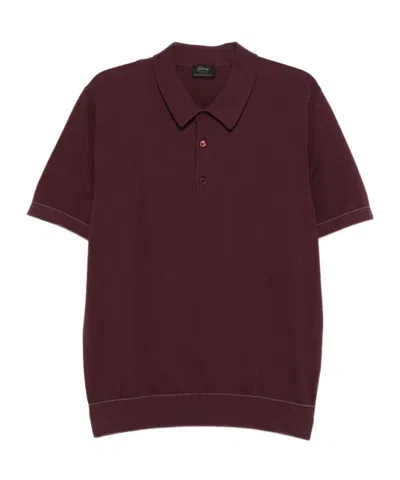 Brioni Button Collared Polo Shirt In Multi