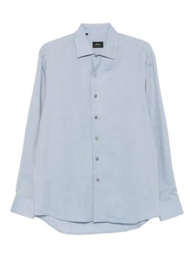 Brioni Button-down Shirt In Blue