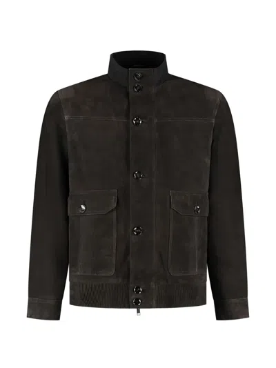 BRIONI BUTTONED BOMBER JACKET