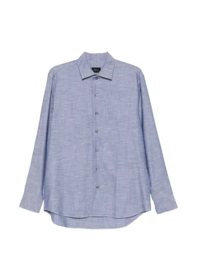 Brioni Buttoned Marcelo Shirt In Blue