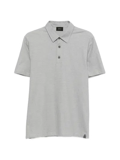 Brioni Buttoned Polo Shirt In Gray