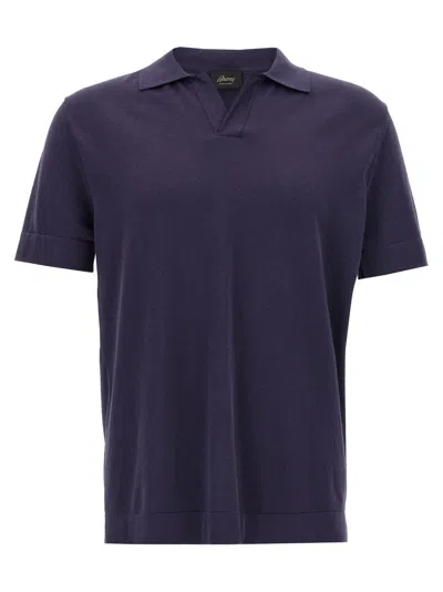Brioni Men's Cotton And Silk Johnny Collar Polo Shirt