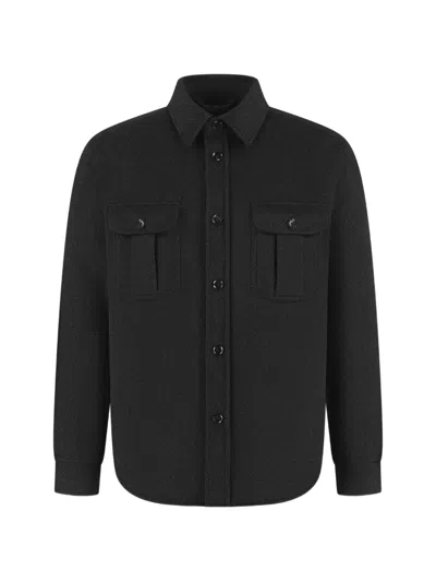 Brioni Button-up Shirt Jacket In Black