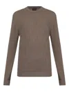 Brioni Ribbed And Braid Sweater Sweaters And Cardigans Brown In Brown