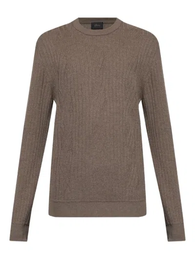 BRIONI CABLE-KNIT RIBBED SWEATER