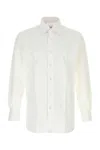 Brioni Camicia In Popeline Bianco Uomo In White