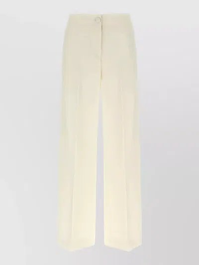Brioni Camilla Trousers Wide Leg Back Pockets In Neutral