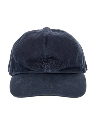 Pre-owned Brioni Canvas Embroidered Baseball Hat In Blue