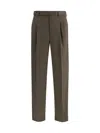 Brioni Bicolor Fleece Wool Casual Pants In Brown