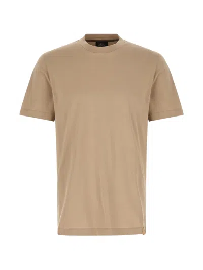 Brioni Carbon Effect Cotton Crew Neck T Shirt In Neutral