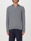 Brioni Gray Sea Island Cotton Polo In Grau