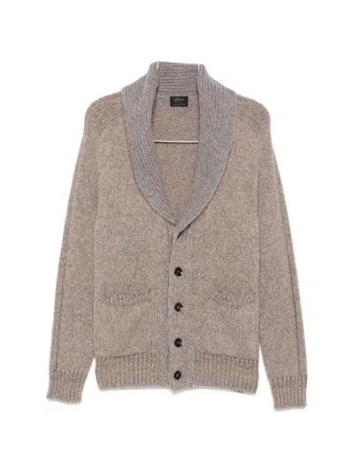 Brioni Cashmere And Silk Cardigan In Neutral
