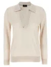 Brioni V-neck Knitted Top In White