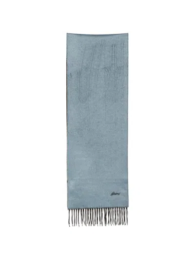 Brioni Cashmere And Silk Scarf In Sky Blue