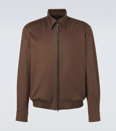 Brioni Cashmere And Wool Blouson Jacket In Brown