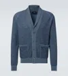 Brioni Cashmere And Wool Cardigan In Blue