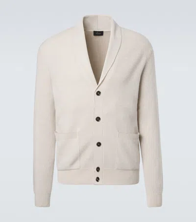 Brioni Cashmere And Wool Cardigan In Neutral