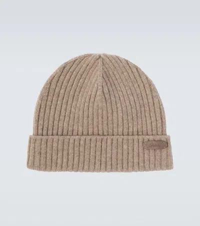 Brioni Cashmere Beanie In Brown