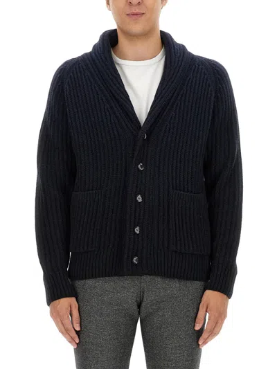 Brioni Cashmere Blend Cardigan In Blue