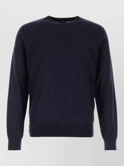 Brioni Cashmere Blend Crew Neck Sweater Long Sleeves In Blue
