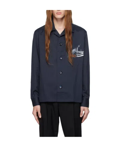 Brioni Cashmere Blended Long-sleeved Shirt In Black