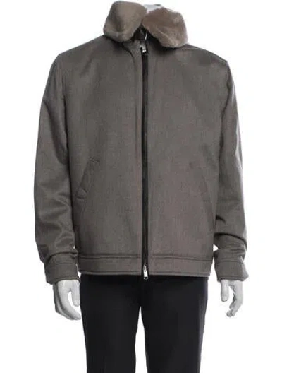 Pre-owned Brioni Cashmere Bomber Jacket W/ Tags In Purple