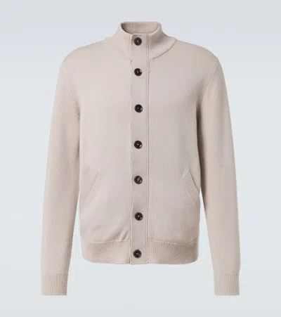 Brioni Cashmere Cardigan In Sand