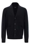 Brioni Ribbed And Braid Cardigan Sweaters And Cardigans Blue In Blue