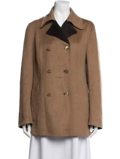 Pre-owned Brioni Cashmere Coat In Neutrals