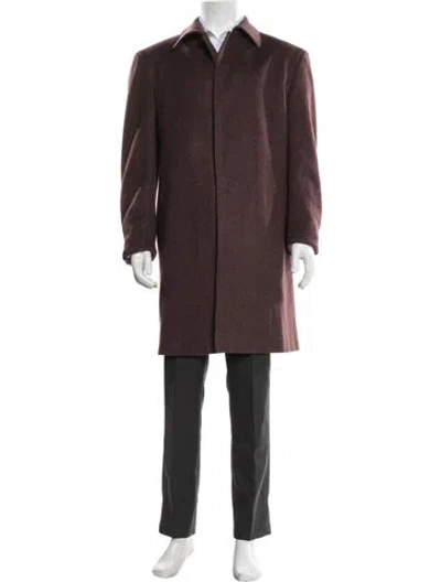 Pre-owned Brioni Cashmere Coat W/ Tags In Burgundy