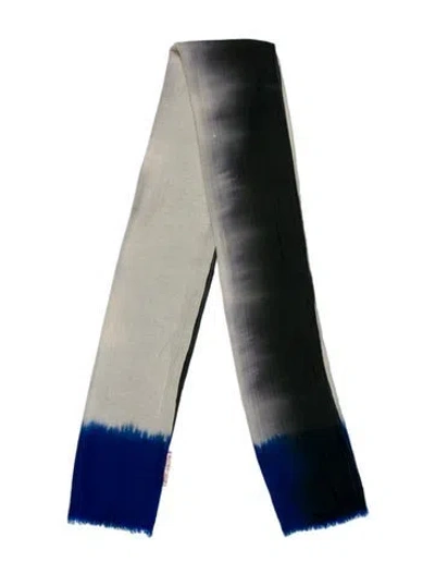 Pre-owned Brioni Cashmere Colorblock Pattern Scarf In White