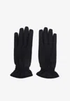 Brioni Cashmere Blend Gloves Elastic Cuffs In Black