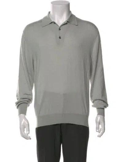 Pre-owned Brioni Cashmere Long Sleeve Dress Shirt In Grey