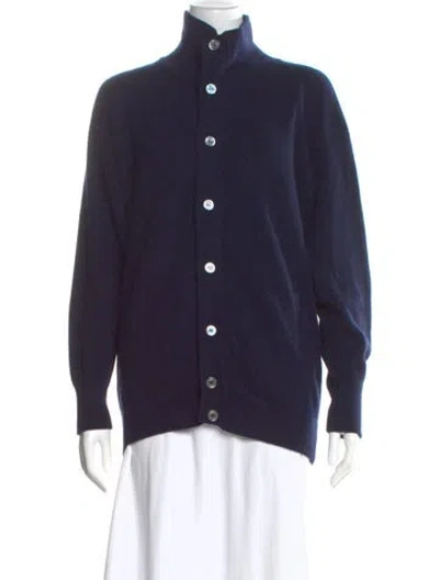 Pre-owned Brioni Cashmere Mock Neck Sweater In Blue