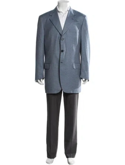 Pre-owned Brioni Cashmere Patterned Sport Coat In Blue
