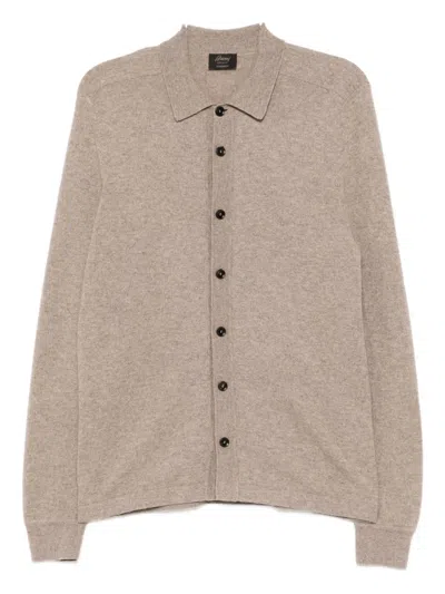 Brioni Cashmere Shirt In Neutral