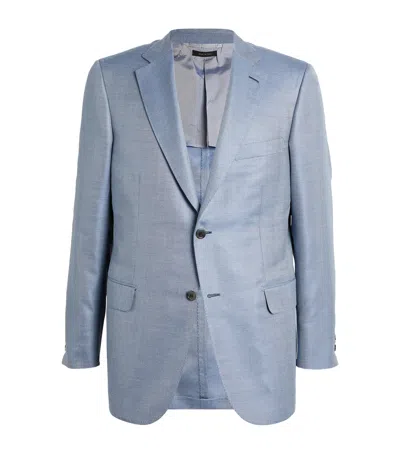 Brioni Cashmere-silk Herringbone Ravello Blazer In Blue