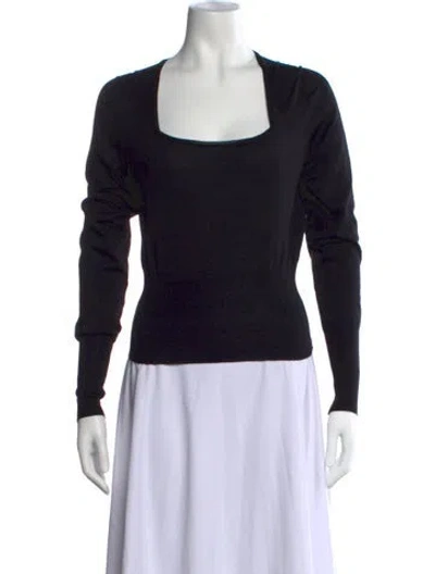 Pre-owned Brioni Cashmere Square Neckline Top In Black