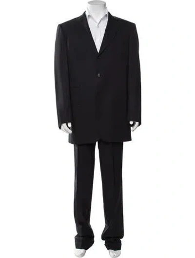 Pre-owned Brioni Cashmere Striped Two-piece Suit In Black
