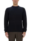 Brioni Ribbed And Braid Sweater Sweaters And Cardigans Blue In Black